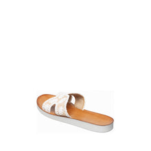 Womens Embroidered Slide Sandals Flat Comfort Summer Style - White - Thumbnail 10 | T46 Alex