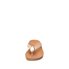 Womens Leather Thong Sandals Gold Accent Comfort Style - Make up - Thumbnail 16 | T50 Addison