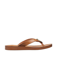 Womens Leather Thong Sandals Gold Accent Comfort Style - Tan - Thumbnail 4 | T50 Addison
