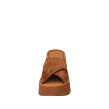 Womens Suede Crossover Wedge Slides Platform Comfort Style - Taupe - Thumbnail 14 | U01 Emma