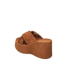 Womens Suede Crossover Wedge Slides Platform Comfort Style - Taupe - Thumbnail 10 | U01 Emma