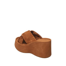 Womens Suede Crossover Wedge Slides Platform Comfort Style - Taupe - Thumbnail 15 | U01 Emma