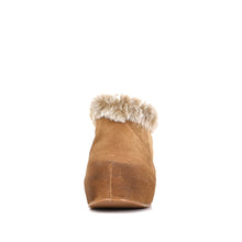 Fur Lined Clogs Suede Platform Fur Collar - Taupe - Thumbnail 4 | U17 June