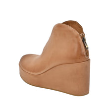 Wedge Booties V Cut Sculptural Taupe Leather - Taupe - Thumbnail 5 | U38 Thalia