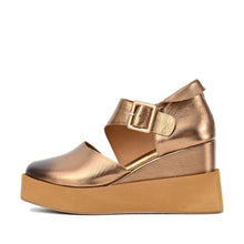 Metallic Platform Clogs Bronze Buckle Strap - Bronze - Thumbnail 2 | U66 Teagan