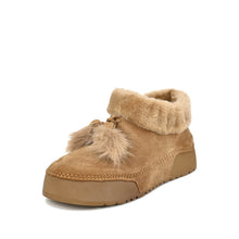 Shearling Ankle Booties Suede Fur Collar - Taupe - Thumbnail 8 | X02 Penny