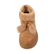 Shearling Ankle Booties Suede Fur Collar - Taupe - Thumbnail 13 | X02 Penny