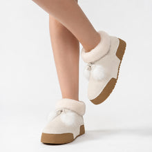 Shearling Ankle Booties Suede Fur Collar - Taupe - Thumbnail 14 | X02 Penny