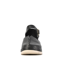 Black Clogs with Ankle Strap Platform Sole - Black - Thumbnail 4 | X71 Mode