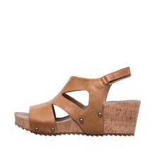 Load image into Gallery viewer, Taupe - 546 Double Cuts Women&#39;s Cork Wedge Sandal
