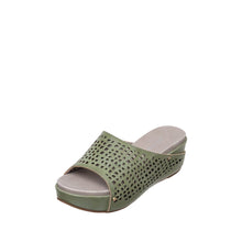 Load image into Gallery viewer, Green Open Toe Flat Wedge Sandals C08 Hansa