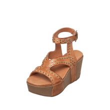 Load image into Gallery viewer, Tan Ankle Strap Platform Wedge Sandal H44 Kade