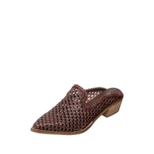 Load image into Gallery viewer, M35 Dellyn Leather Western Style Mules for Women in Chocolate