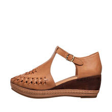 Load image into Gallery viewer, Tan Women's Open Side Wedge Shoes N11 Teddy