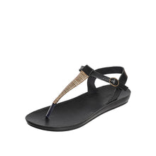 Load image into Gallery viewer, Taupe S02 Yana Women's Flat Slingback Sandals - Black
