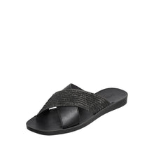 Load image into Gallery viewer, Women's Leather Flat Sandals - S03 Yasmine Black