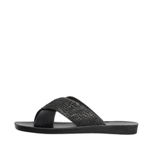 Load image into Gallery viewer, S03 Yasmine Women's Flat Leather Sandals in Black