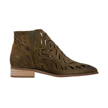 X32 Calypso Comfortable Fall Booties Details - Olive - Thumbnail 3 | Women's Suede Ankle Booties X32 Calypso