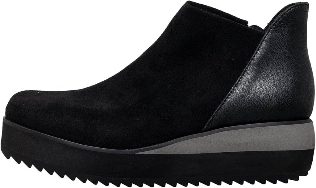 Stylish Women's Suede Platform Wedge Ankle Booties - Black - View 7 | M53 Jojo