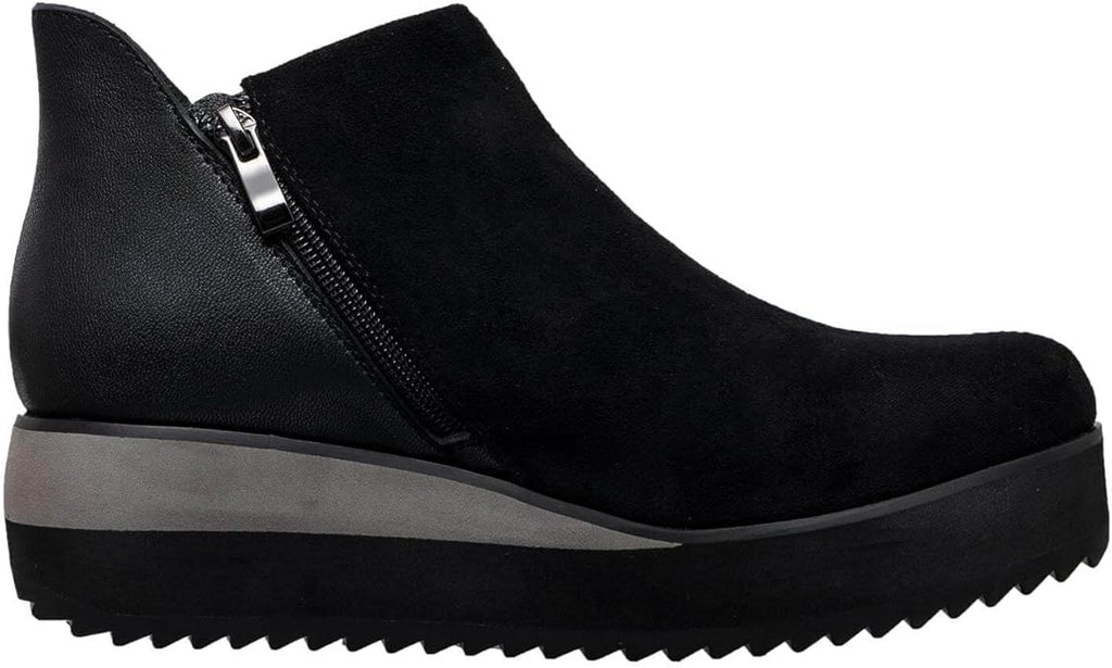 Stylish Women's Suede Platform Wedge Ankle Booties - Black - View 9 | M53 Jojo