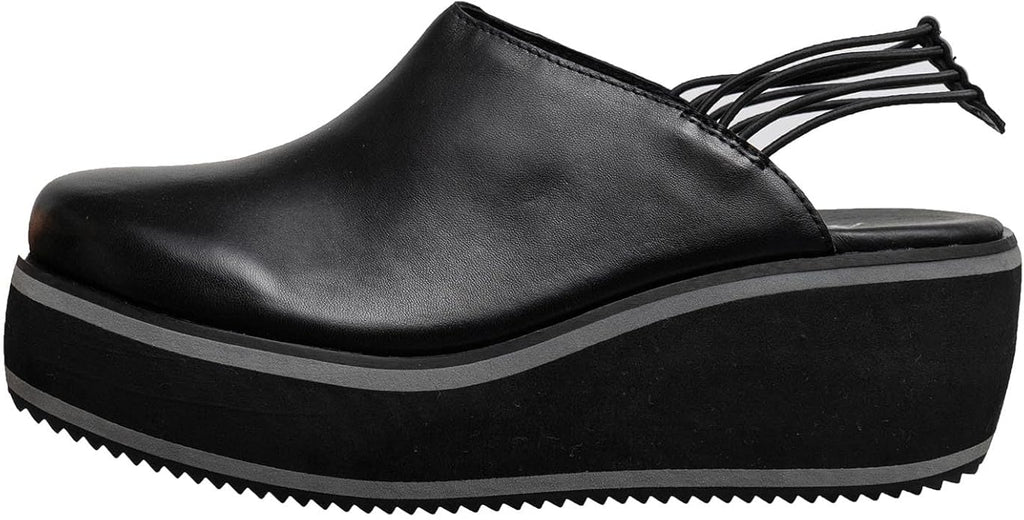 Comfortable Stylish Elegant Wedge Mules - Black - View 7 | M51 Finn