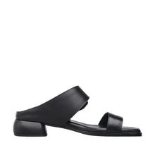 Womens Leather Buckle Sandals Low Heel Comfort Style - Black - Thumbnail 9 | B20 Lily
