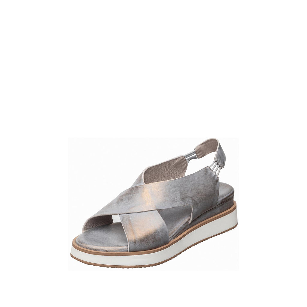 Womens Metallic Crossover Platform Sandals Ankle Strap Comfort Style - Aqua - View 2 | B39 Kylie  Sport