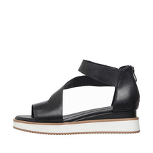 Womens Platform Ankle Strap Sandals Wedge Heel Comfort Style - Black - Thumbnail 8 | B40 Davi  Sport
