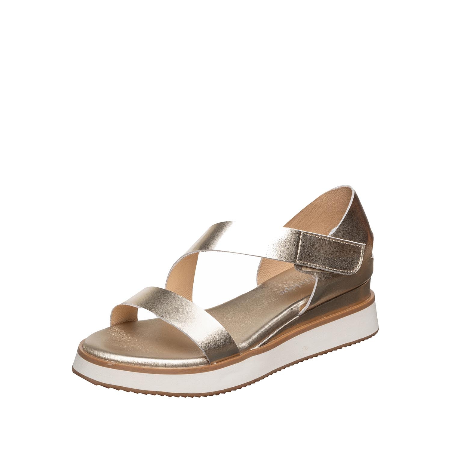 Antelope B41 Clara Flatform Strappy Sandal - Comfortable Sandals for Women | Cushioned Latex Insole | Champagne Leather