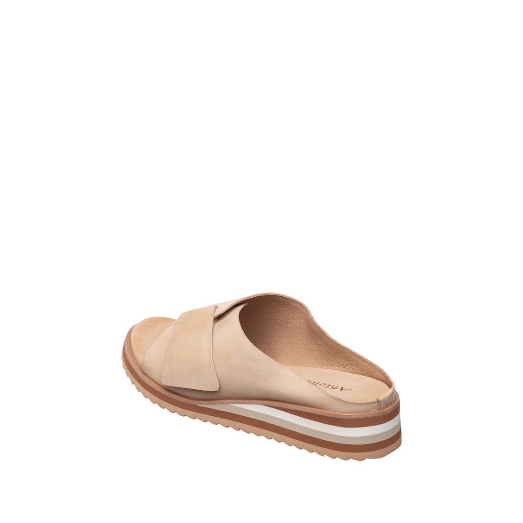 Womens Leather Crossover Slide Sandals Platform Sole Comfort Style - Make up - View 10 | B70 Padme Low