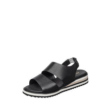 Womens Leather Slingback Platform Sandals Sporty Comfort Style - Black - Thumbnail 1 | B71 Paige Low
