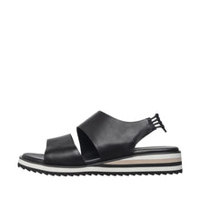 Womens Leather Slingback Platform Sandals Sporty Comfort Style - Black - Thumbnail 2 | B71 Paige Low
