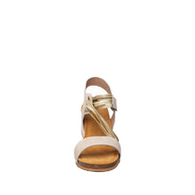 Womens Metallic Wedge Sandals Ankle Wrap Comfort Style - Natural - Thumbnail 4 | B82 Bianca Flex
