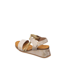 Womens Metallic Wedge Sandals Ankle Wrap Comfort Style - Natural - Thumbnail 5 | B82 Bianca Flex
