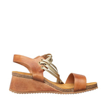 Womens Metallic Wedge Sandals Ankle Wrap Comfort Style - Taupe - Thumbnail 8 | B82 Bianca Flex
