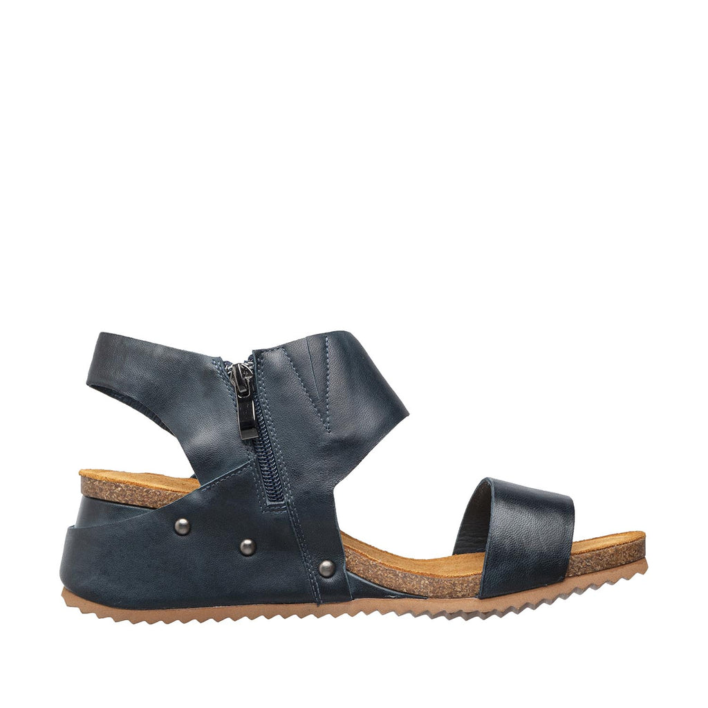 Womens Leather Wedge Sandals Ankle Strap Summer Comfort - Dragonfly - View 8 | B83 Amanda Flex