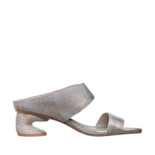 Womens Metallic Leather Buckle Sandals Low Block Heel Comfort - Aqua - Thumbnail 3 | C25 Laura
