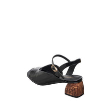 Womens Patent Leather Ankle Strap Sandals Wood Block Heel - Black - Thumbnail 11 | C52 Anne

