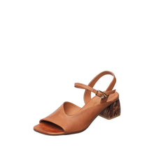 Womens Peep Toe Ankle Strap Sandals Block Heel Comfort - Tan - Thumbnail 6 | C53 Anne
