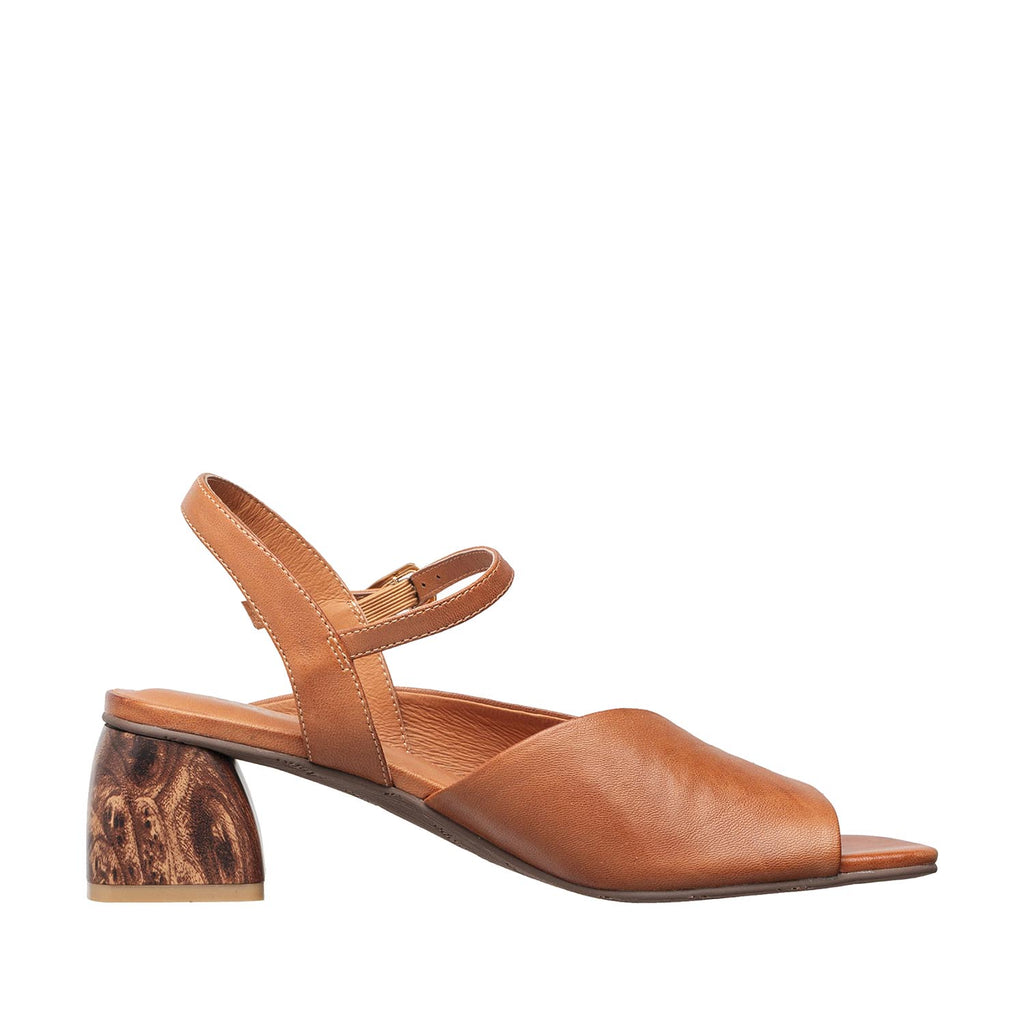 Womens Peep Toe Ankle Strap Sandals Block Heel Comfort - Tan - View 8 | C53 Anne