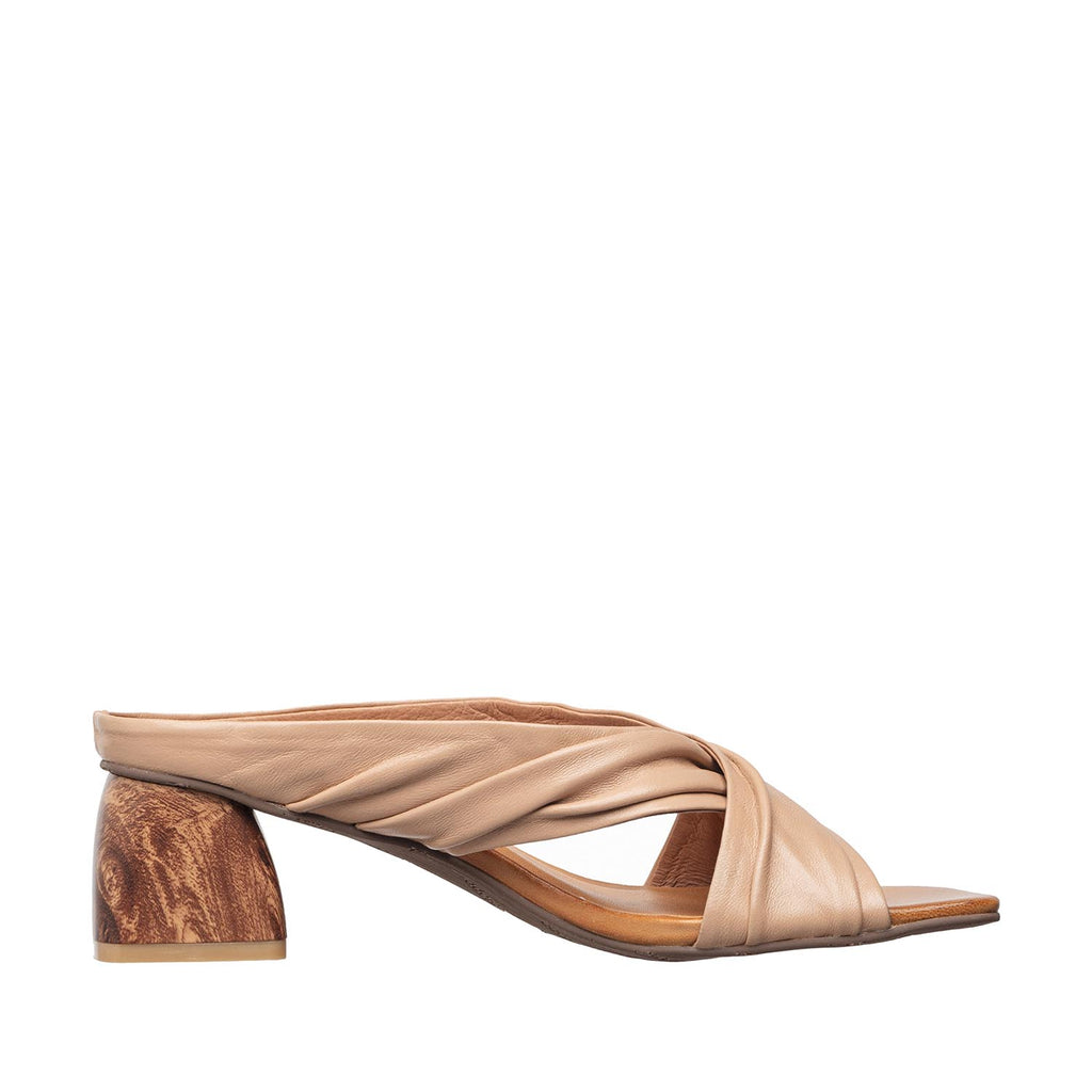 Womens Twisted Strap Block Heel Sandals Comfortable Chic - Blush - View 3 | C57 Lucy