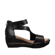 Strappy Wedge Sandals â€“ Elegant Comfort &amp; Style - Black - Thumbnail 3 | D34 Davi
