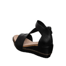 Strappy Wedge Sandals â€“ Elegant Comfort &amp; Style - Black - Thumbnail 5 | D34 Davi

