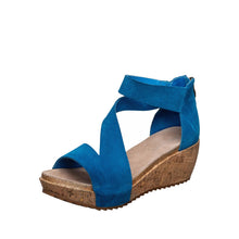D62 Davi Cork Wedge Sandal Details - blue - Thumbnail 1 | D62 Davi
