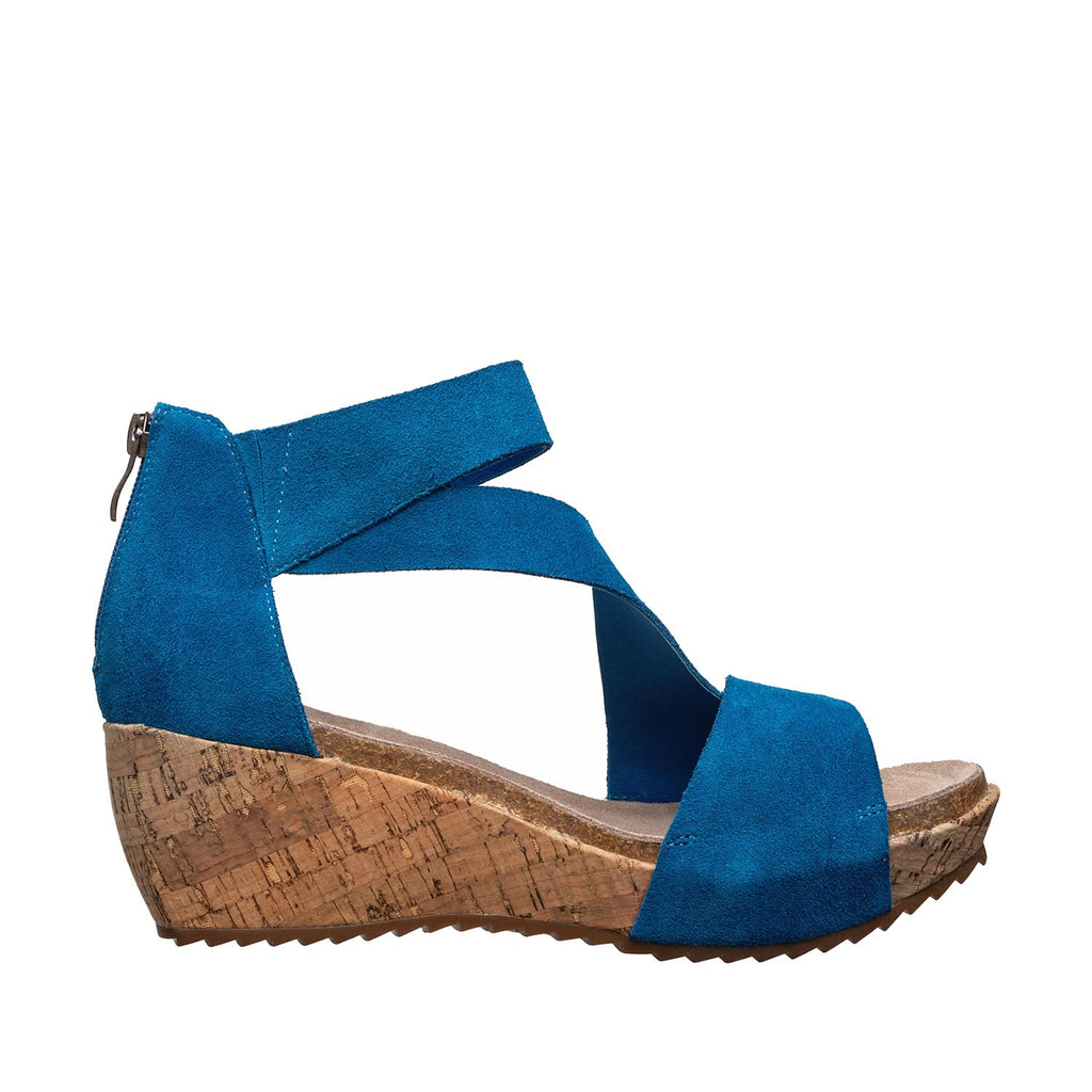 D62 Davi Cork Wedge Sandal Details - blue - View 3 | D62 Davi