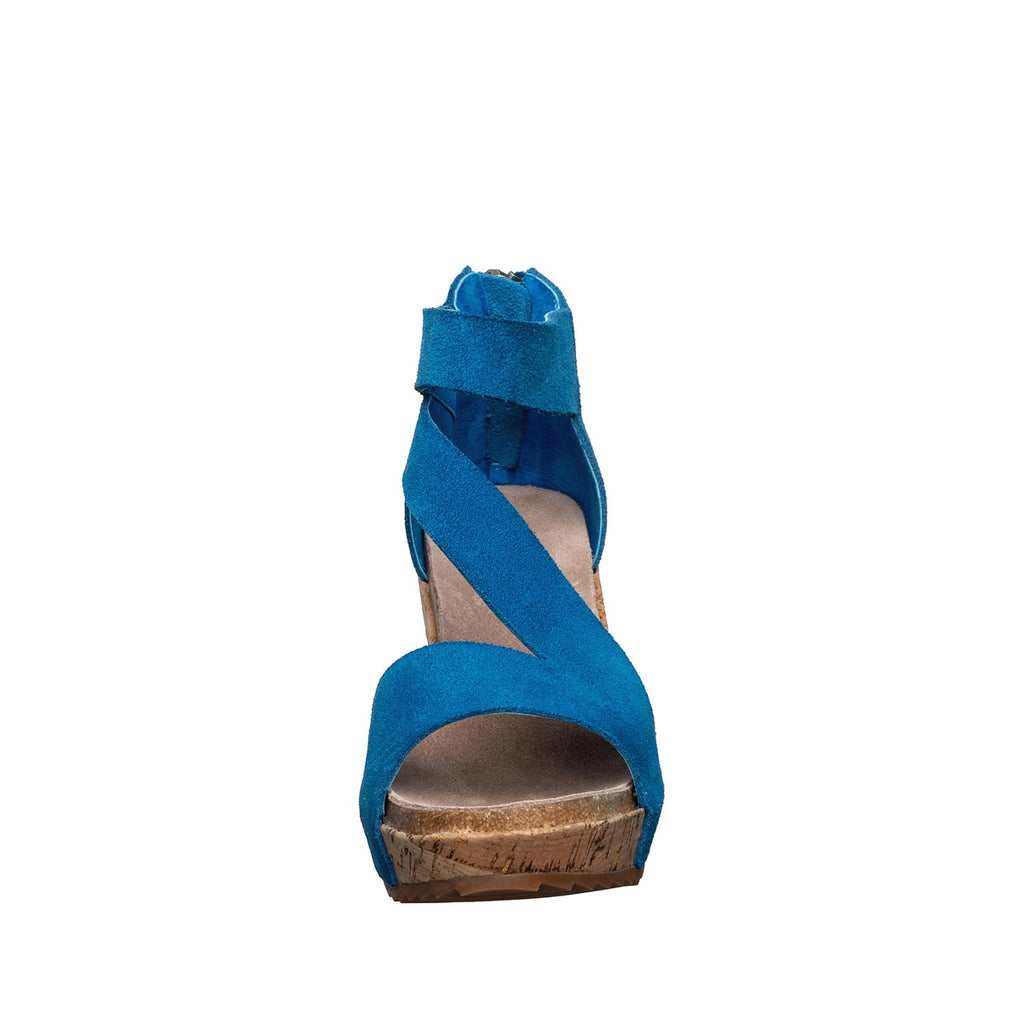 D62 Davi Cork Wedge Sandal Details - blue - View 4 | D62 Davi