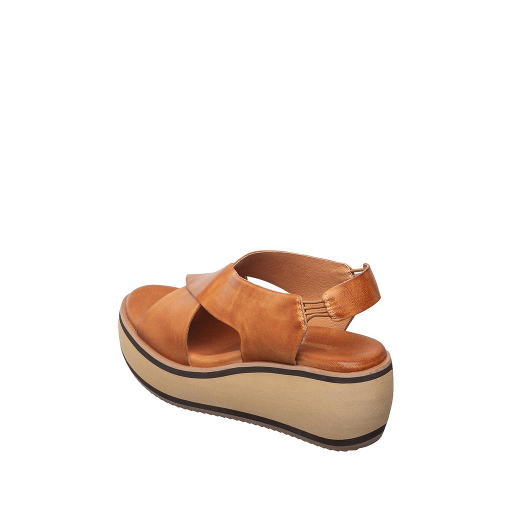 Womens Crossover Strap Platform Wedge Sandals Comfort Style - Taupe - View 5 | E36 Kylie