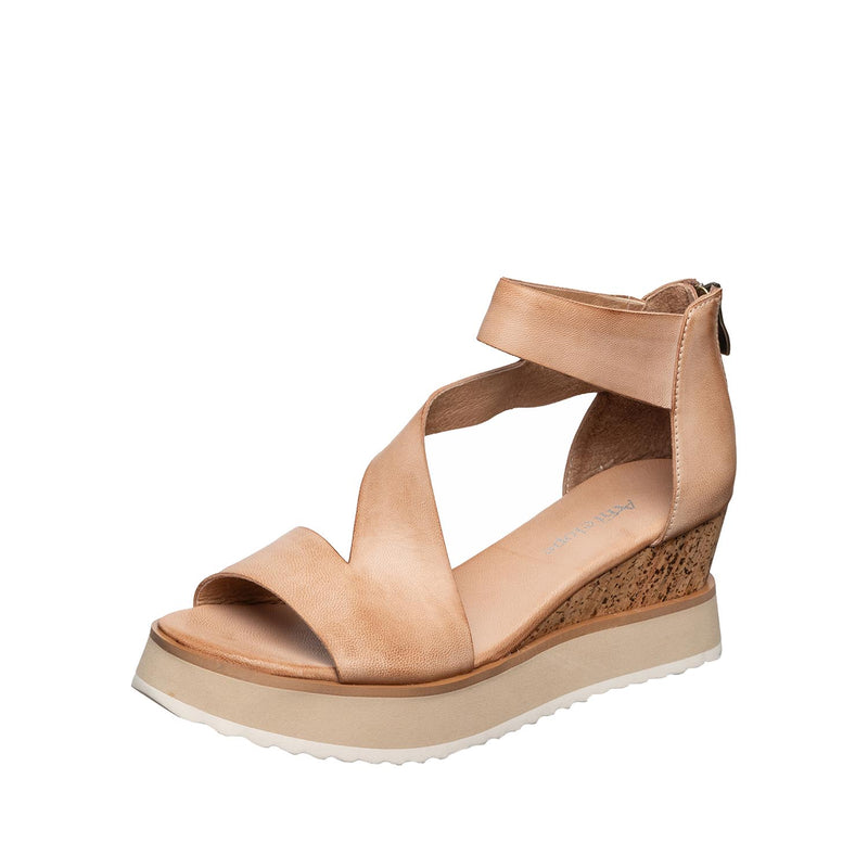 High Platform Cork Wedge Sandals – Lightweight Stylish – Antelope