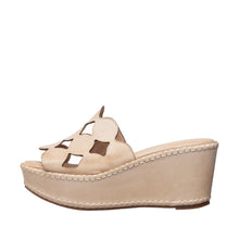 Womens Woven Leather Wedge Sandals Platform Comfort Style - Make up - Thumbnail 7 | H54 Opal
