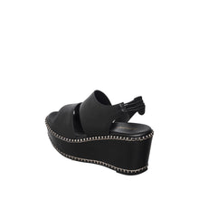 Womens Platform Wedge Sandals With Stud Trim Summer Comfort - Black - Thumbnail 5 | H55 Linda
